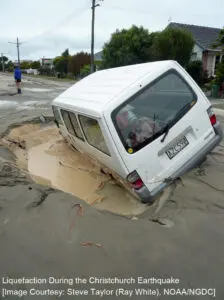 Liquefaction During the Christchurch Earthquake [Image Courtesy: Steve Taylor